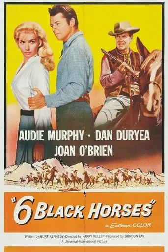 Póster de Seis caballos negros (1962) con Audie Murphy como Ben Lane