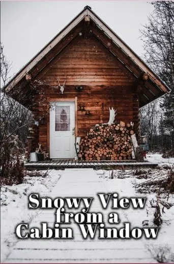 Póster de Snowy View from a Cabin Window