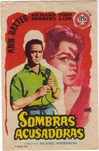 Póster de Sombras acusadoras (1958) con Richard Todd como Williams, alias Ward McKenzie Prescott Jr.