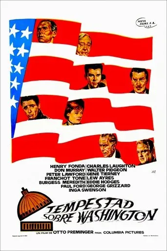 Póster de Tempestad sobre Washington (1962) con Paul McGrath como Hardiman Fletcher
