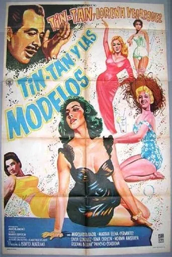 Póster de Tin Tan y las modelos