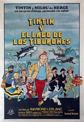 Póster de Tintín y el lago de los tiburones (1972) con Claude Bertrand como Capitaine Haddock (voice)