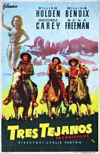 Póster de Tres tejanos (1949) con Mona Freeman como Rannie Carter