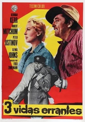 Póster de Tres vidas errantes (1960) con Peter Ustinov como Rupert Venneker