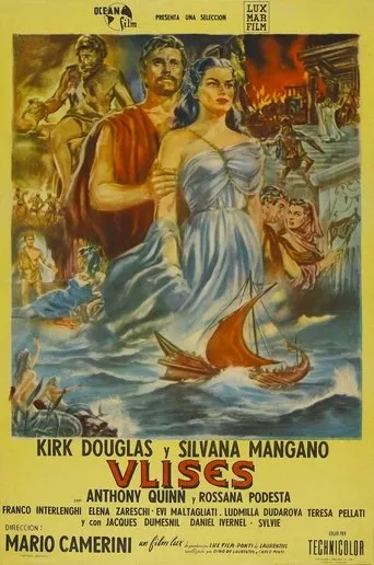 Póster de Ulises (1954) con Kirk Douglas como Ulysses