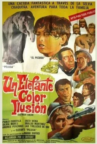 Póster de Un elefante color ilusión