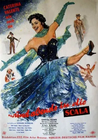 Póster de und abends in die Scala (1958) con Albert Lieven como Pierre de Motestant