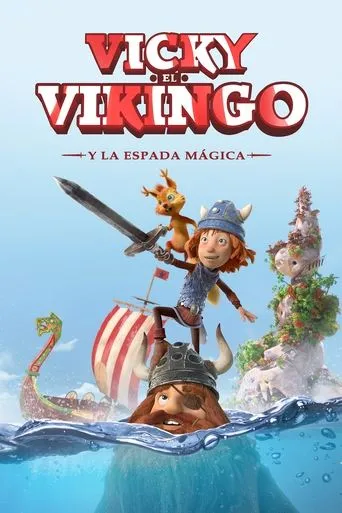 Póster de Vicky el Vikingo y la espada mágica (2019) con Dan Russell como Faxe / Odin
