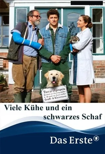 Póster de Viele Kühe und ein schwarzes Schaf