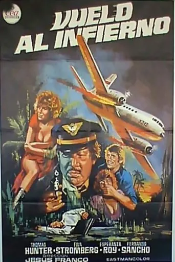 Póster de Vuelo al infierno (1971) con Antonio de Cabo como Mr. Villa Rosa
