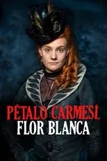 Póster de Pétalo carmesí, flor blanca