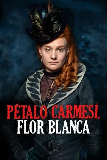 Póster de la serie Pétalo carmesí, flor blanca